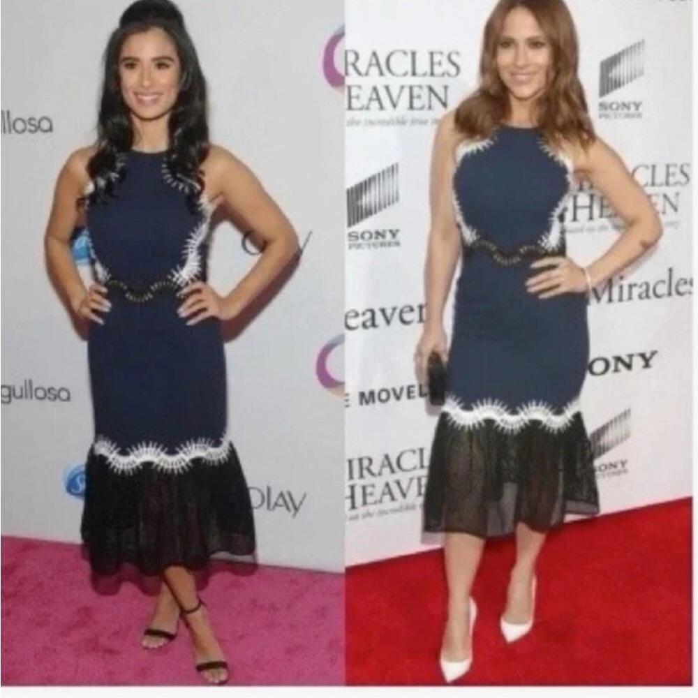 Jonathan Simkhai Navy and White Dress